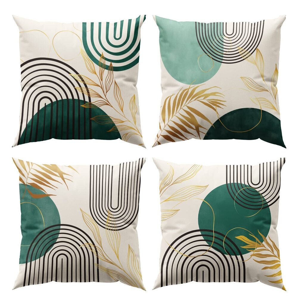 1603 Green Boho Pillow Covers 20x20 Mid-Century Modern Throw Pillows